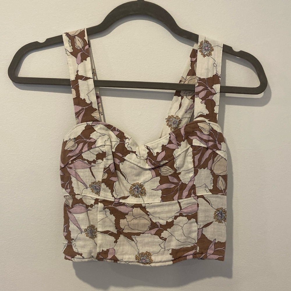 Abercrombie & Fitch Crop Corset Tank Floral
